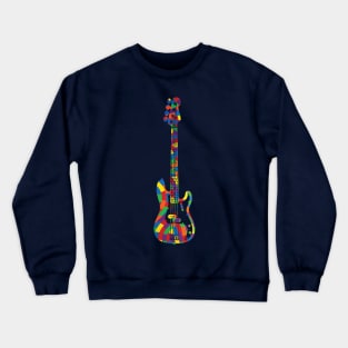 P-Style Bass Guitar Colorful Texture Crewneck Sweatshirt